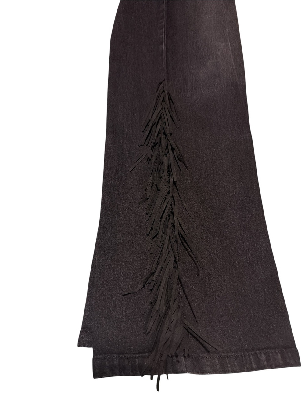 Diane Gilman Black Fringe Boot Leg Jeans - Picture 3 of 4